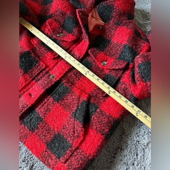 Cozy Sundance Buffalo Plaid red black Sherpa Woodcutter’s Jacket Extra Large XL - Picture 10 of 11